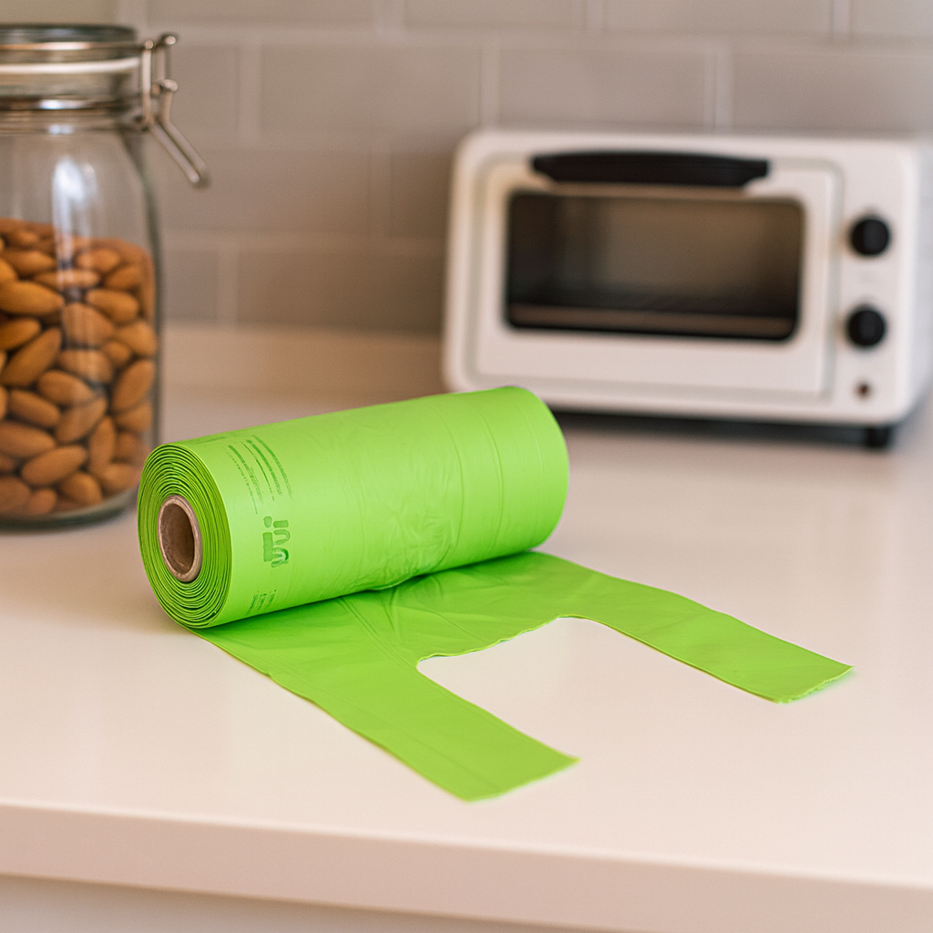 3 Rotoli Buste Bio Shoppers Verdino | MINI 22 X 50