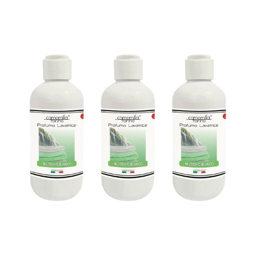 3 Profumatori per Lavatrice Aroma " Muschio Bianco " da 100ml | Camomilla Torino | 3 x 100ml