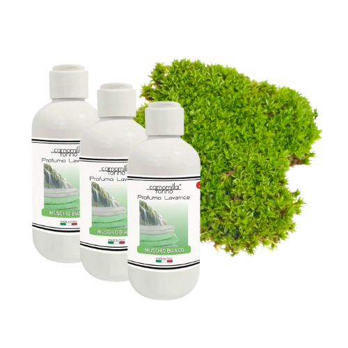 3 Profumatori per Lavatrice Aroma " Muschio Bianco " da 100ml | Camomilla Torino | 3 x 100ml