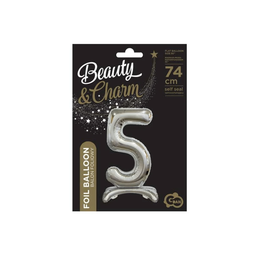 Palloncino in Foil "N.5" con Base d'appoggio | 74CM