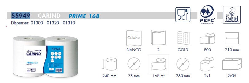2 Rotoloni Assorbenti Asciuga Tutto - 2 Veli - 800 Strappi cad. in Pura Cellulosa