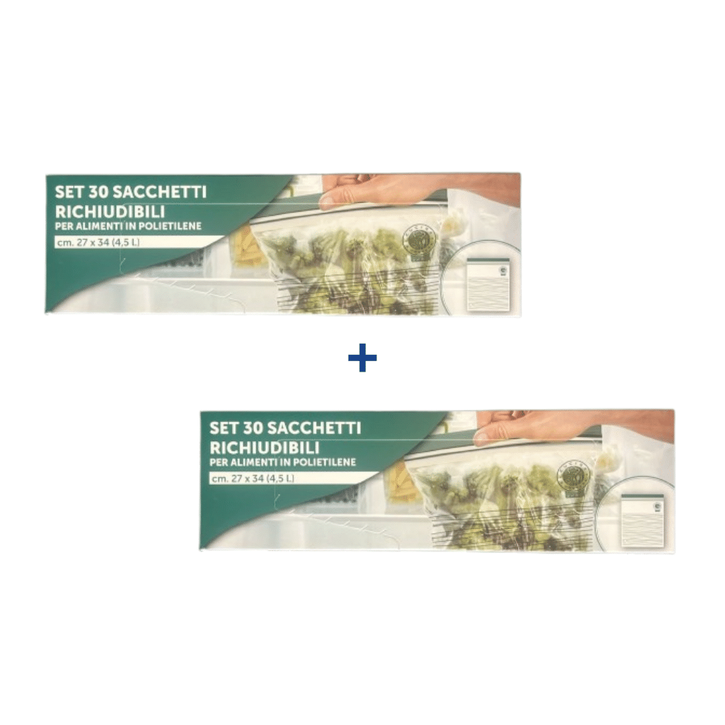 60 Sacchetti Alimentari Richiudibili in Polietilene / Buste Salvafreschezza | AdTrend - 2 confezioni x 30pz