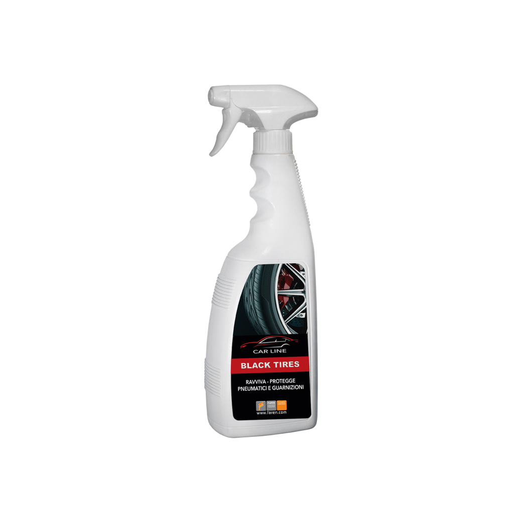 Nero Gomme Spray per Auto e Moto  Professionale - Faren Tires 750ml