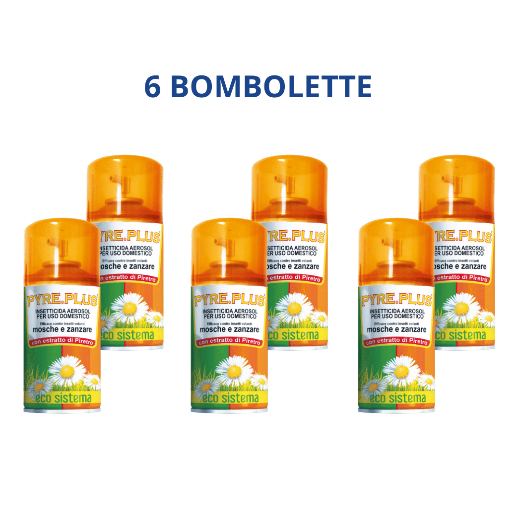 6 Bombolette Insetticida Aerosol per uso domestico Pyre.Plus | Promo 4 + 2 Omaggio