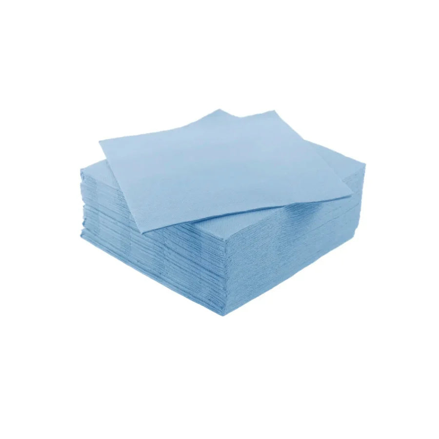 Tovaglioli 2 Veli Colorati " Azzurro " - 38 X 38 cm