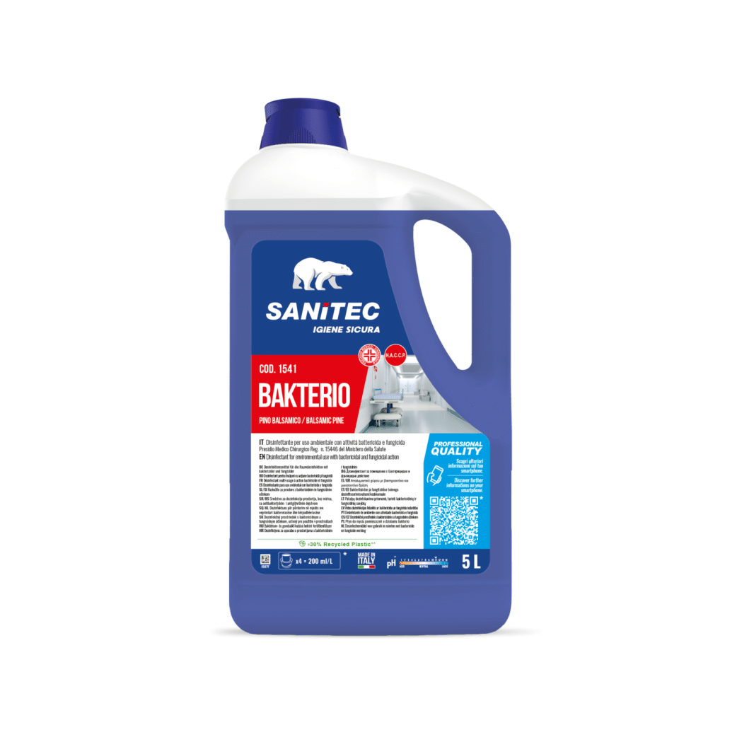 Sanitec Disinfettante Battericida e Funghicida al Pino Selvatico - 5 Litri