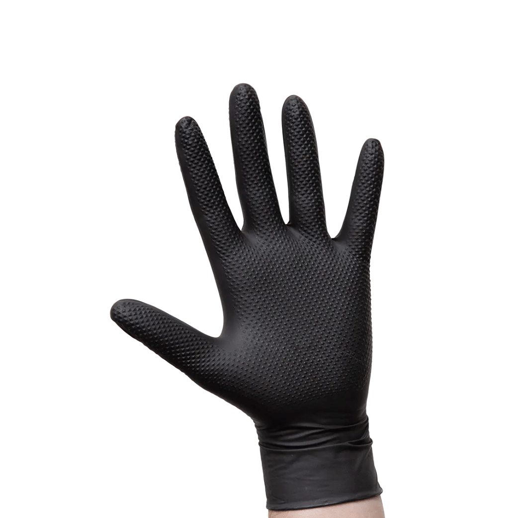 Guanti Monouso in Nitrile Senza Polvere " Neri " Texturizzati | Easyprotect - NN85 - 200 Pezzi