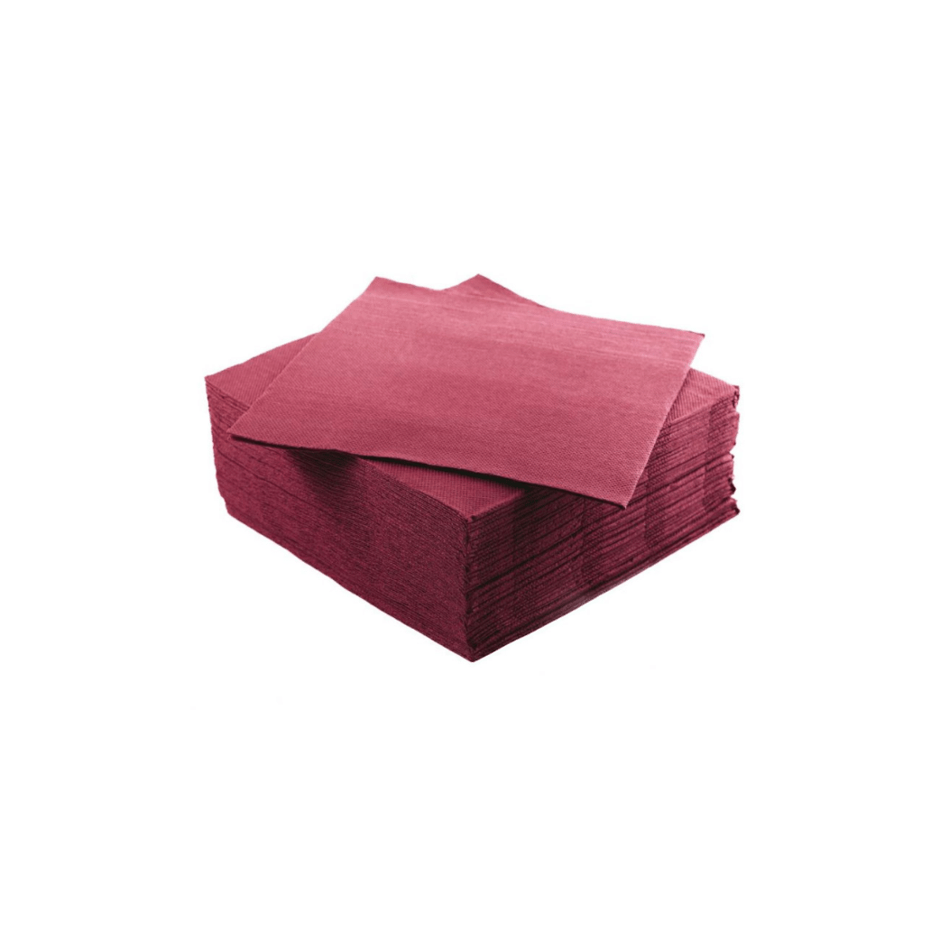 Tovaglioli in Pura Cellulosa 2 Veli colore " Bordeaux " | Fato - 33 x 33 cm