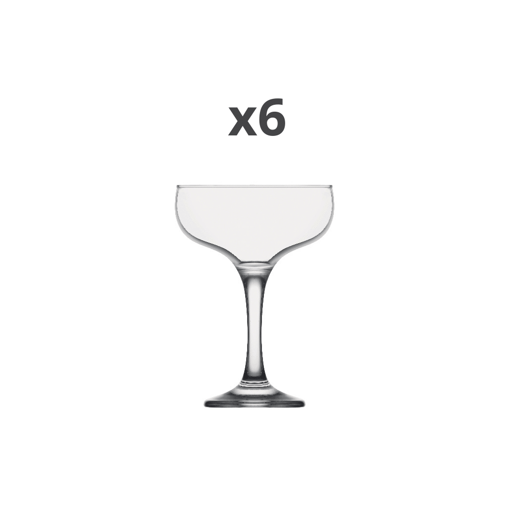 Set 6 Coppe di Champagne in Vetro | 235ml - 6 Pezzi