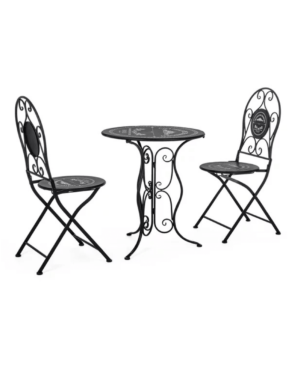 Tavolo da Giardino con 2 Sedie Richiudibili / Set da Esterno resistente ed elegante