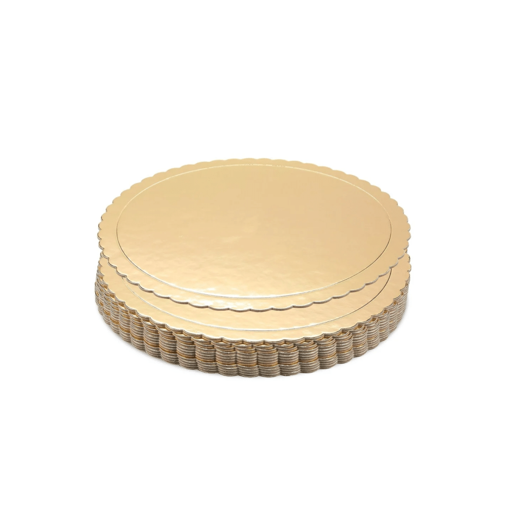 Piatto Ala / Disco Sottotorta in Cartone Rigido | Oro - Ø24 - Vari Formati