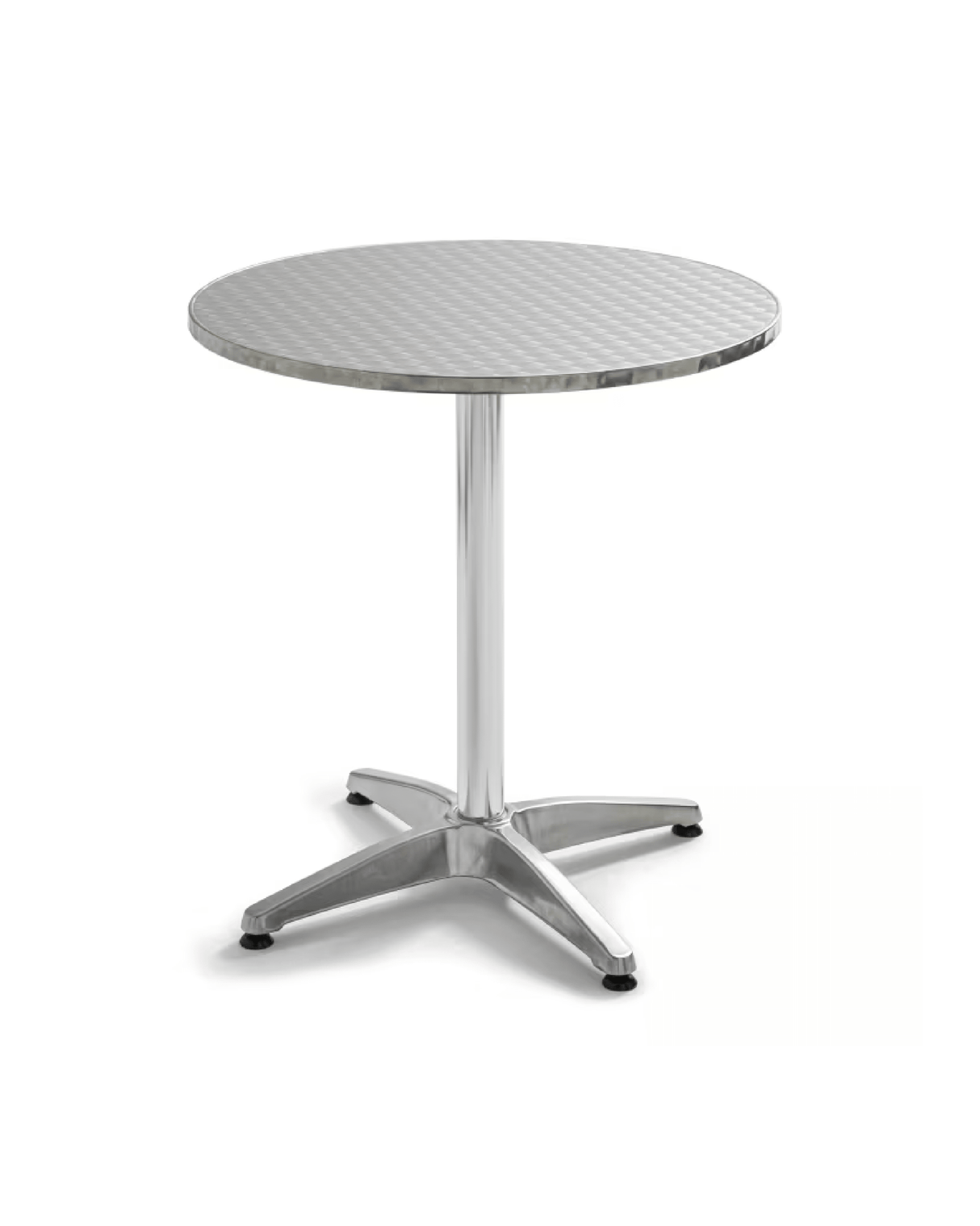 Tavolo Tondo in Alluminio con Piano in Acciaio per Bar e Club – Ø60 cm x 70h