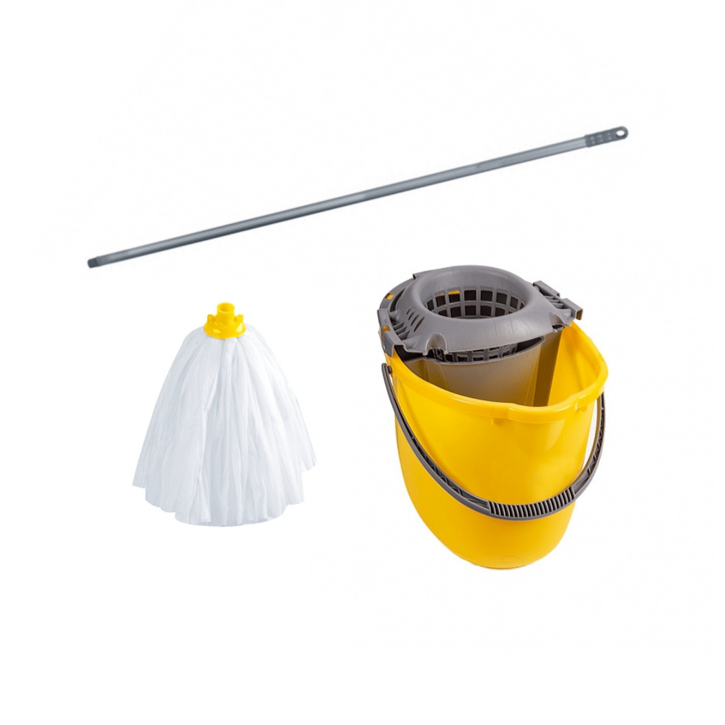 Secchio in Plastica con Strizzatore Mop e Bastone | Futurcasa - 15 LT