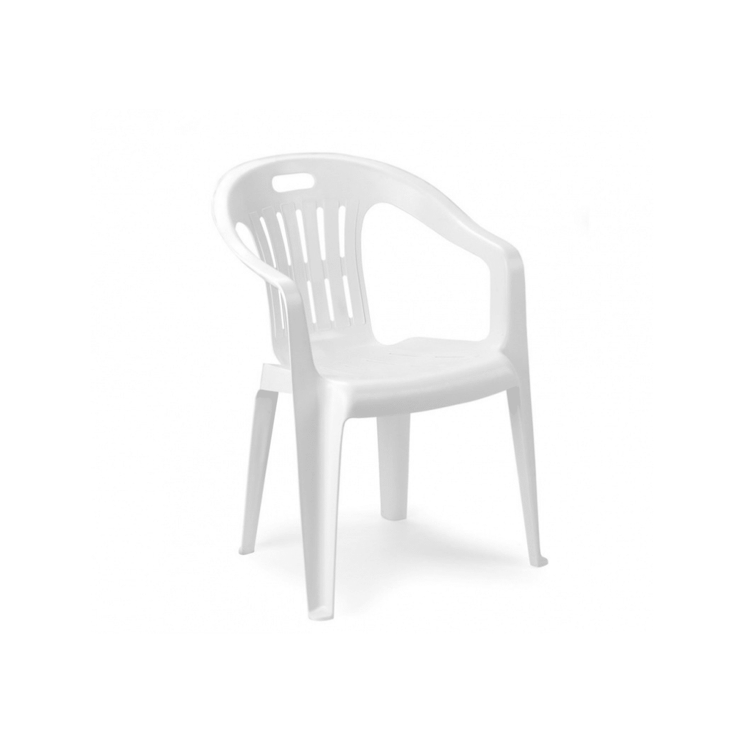 Sedia in Plastica Bianca con Braccioli | Progarden