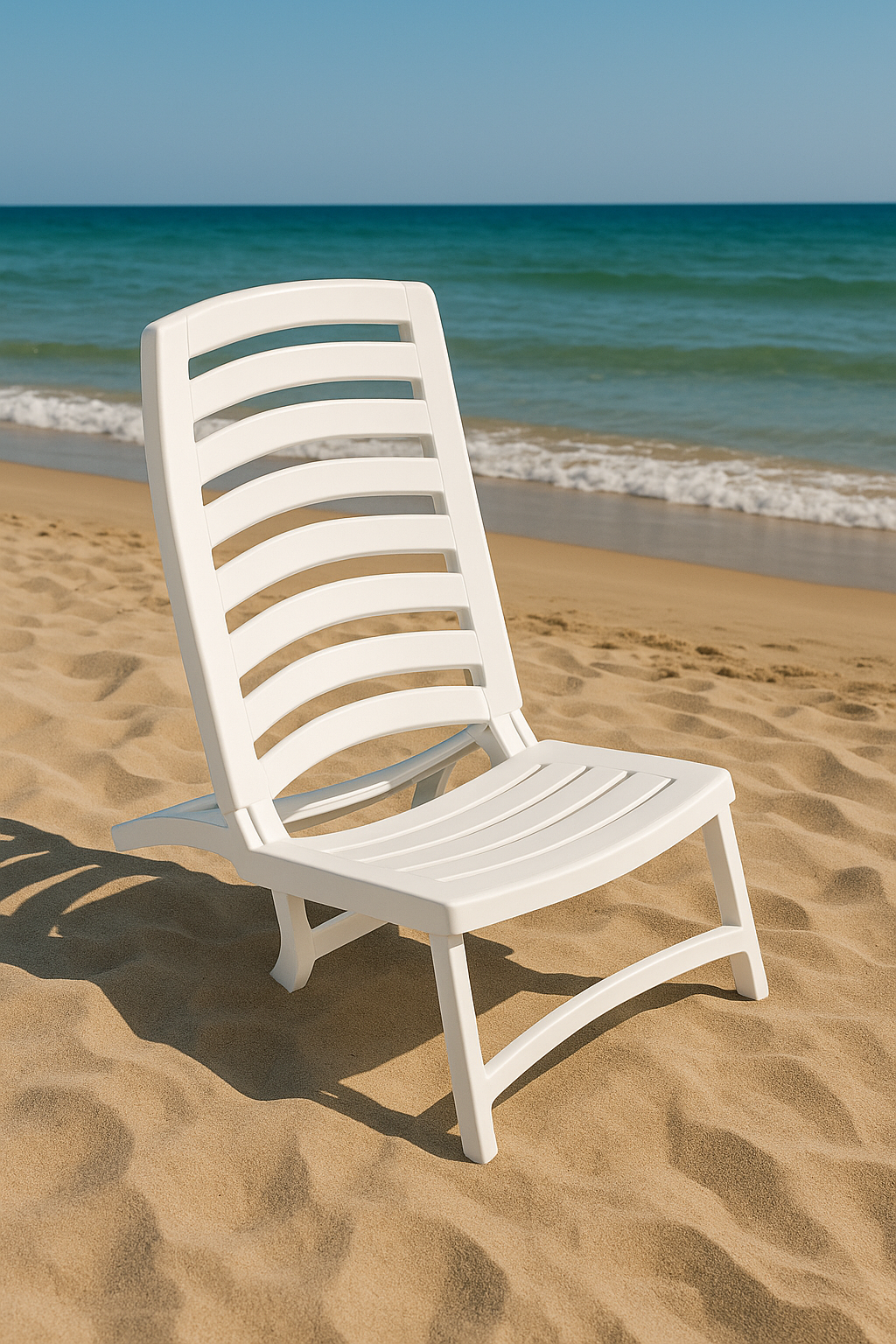 Sedia da Spiaggia / Sedia Mare / Piscina Pieghevole Bianco in Resina
