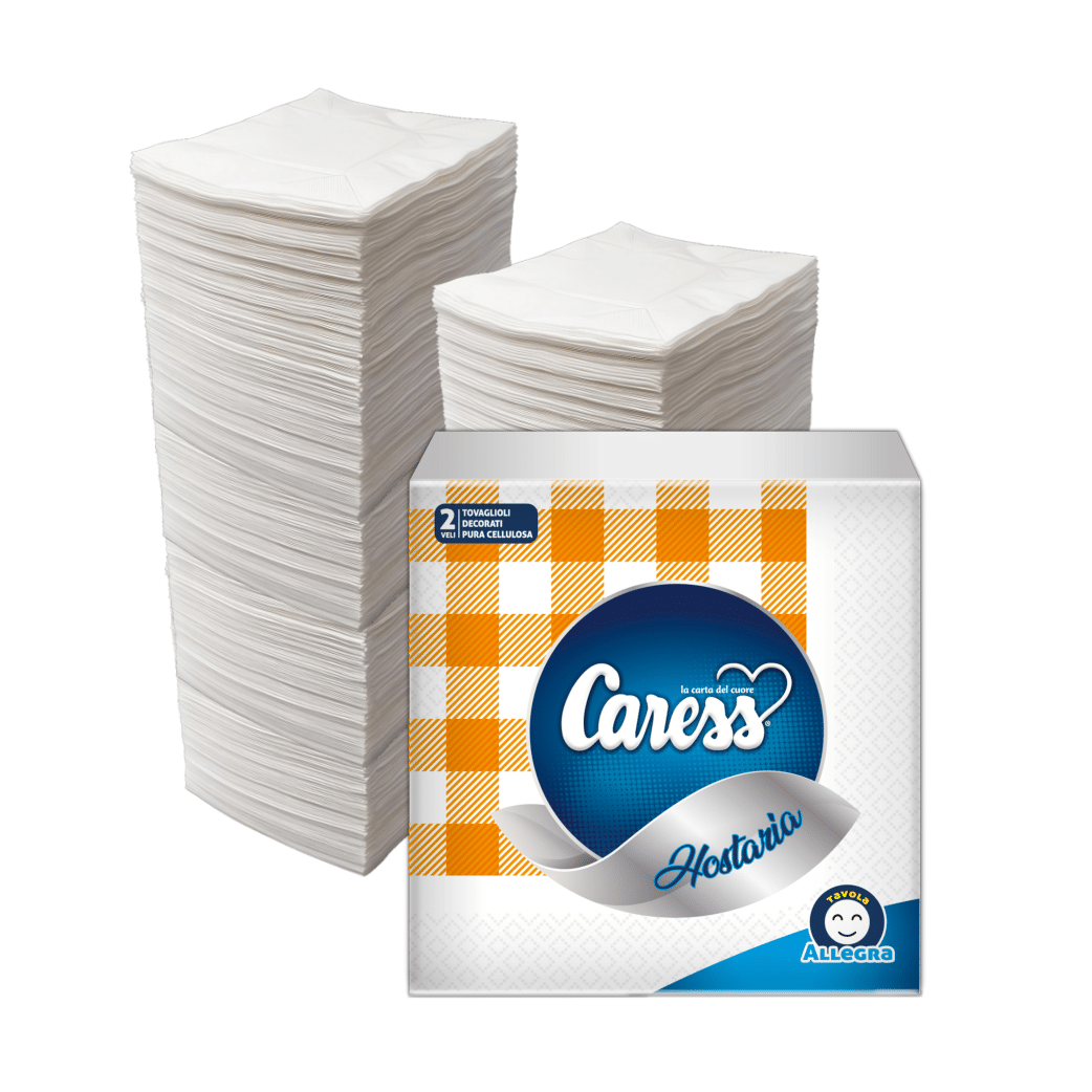 400 Tovaglioli da Cucina Monouso 2 Veli Modello Scacchi " Arancio " - 33 x 33 Picnic | Caress