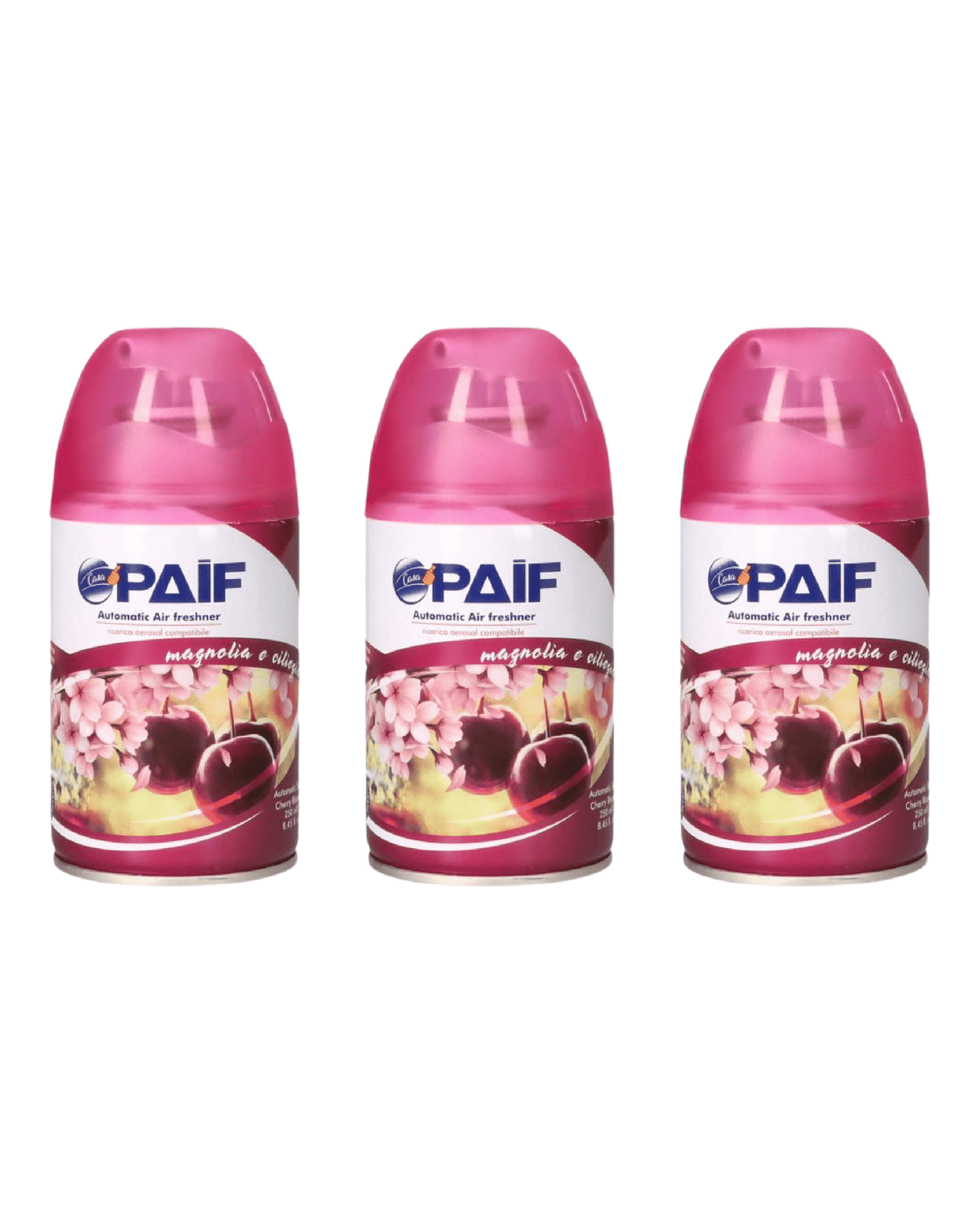 3 Bombolette Ricarica Deodorante Spray Compatibile Profumazione Magnolia e Ciliegia