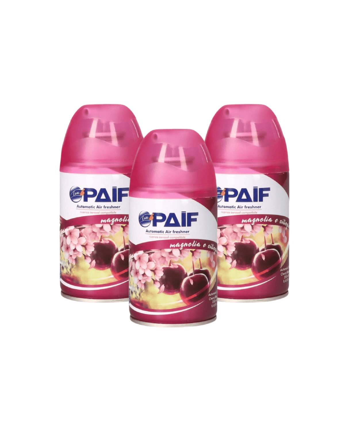 3 Bombolette Ricarica Deodorante Spray Compatibile Profumazione Magnolia e Ciliegia