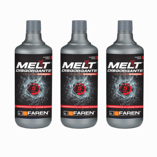 3 Flaconi Disgorgante Professionale Liquido | Faren Melt Pro - 3 x 750ml
