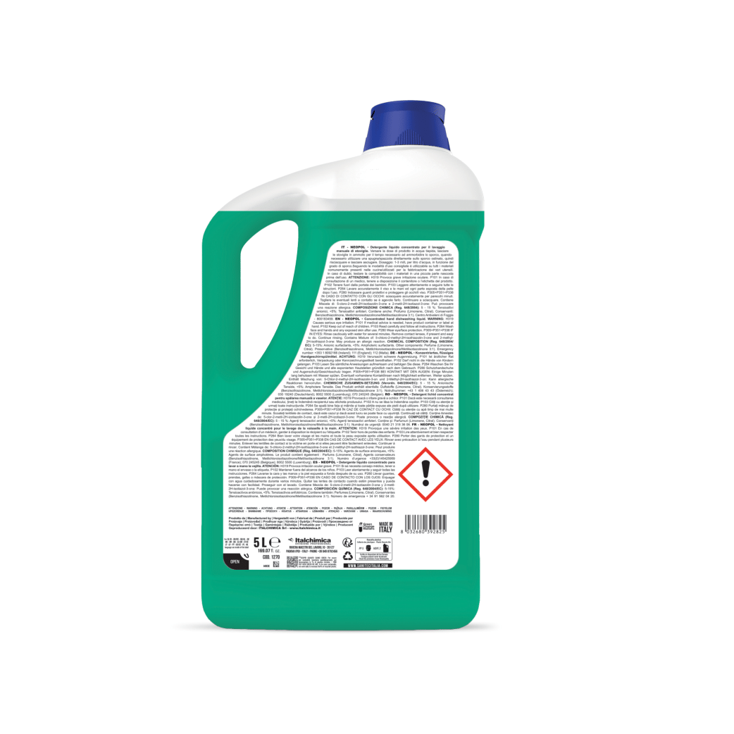 Sanitec Detergente Liquido Lava stoviglie al Limone - Tanica da 5 Litri