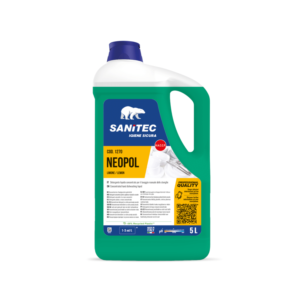Sanitec Detergente Liquido Lava stoviglie al Limone - Tanica da 5 Litri