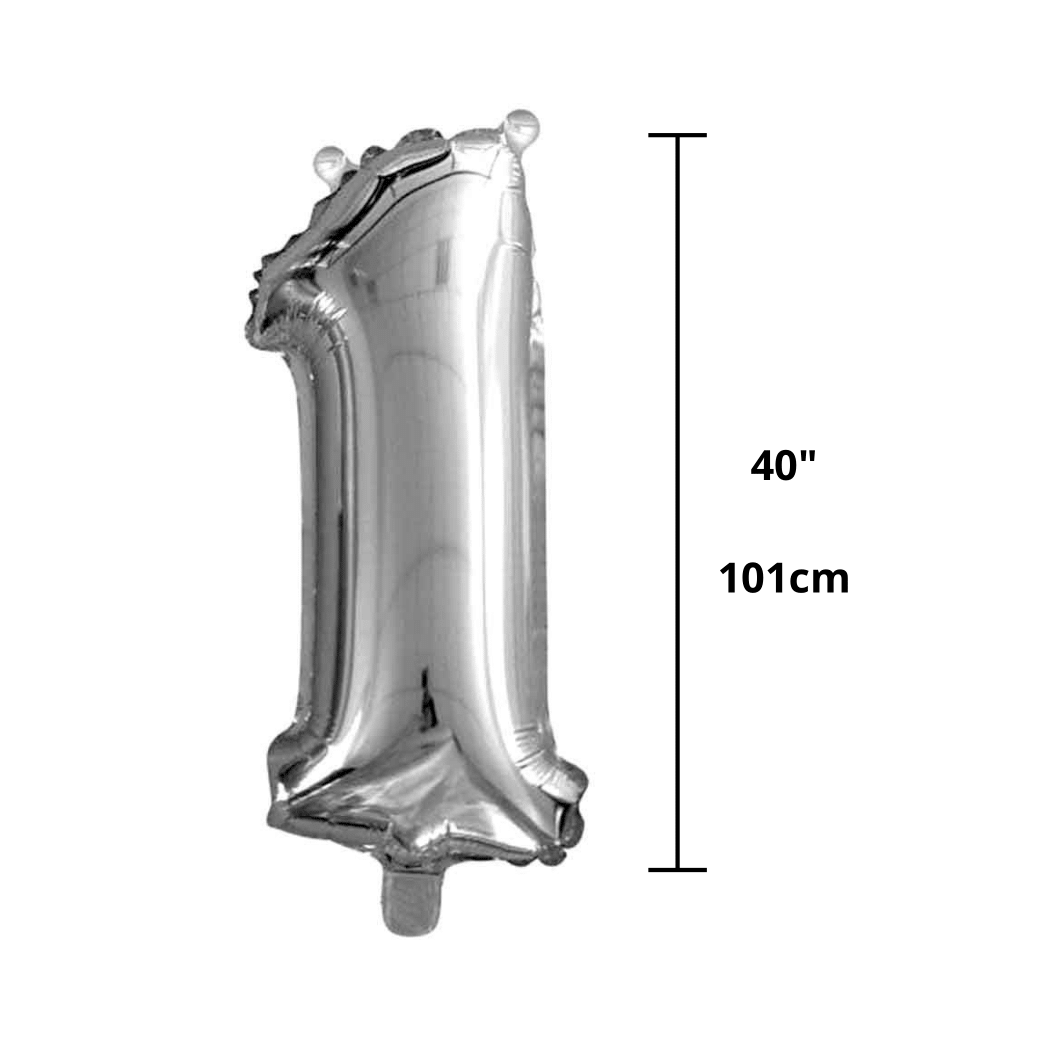 Palloncino Mylar " N.1 " Argento | 40" - 101CM