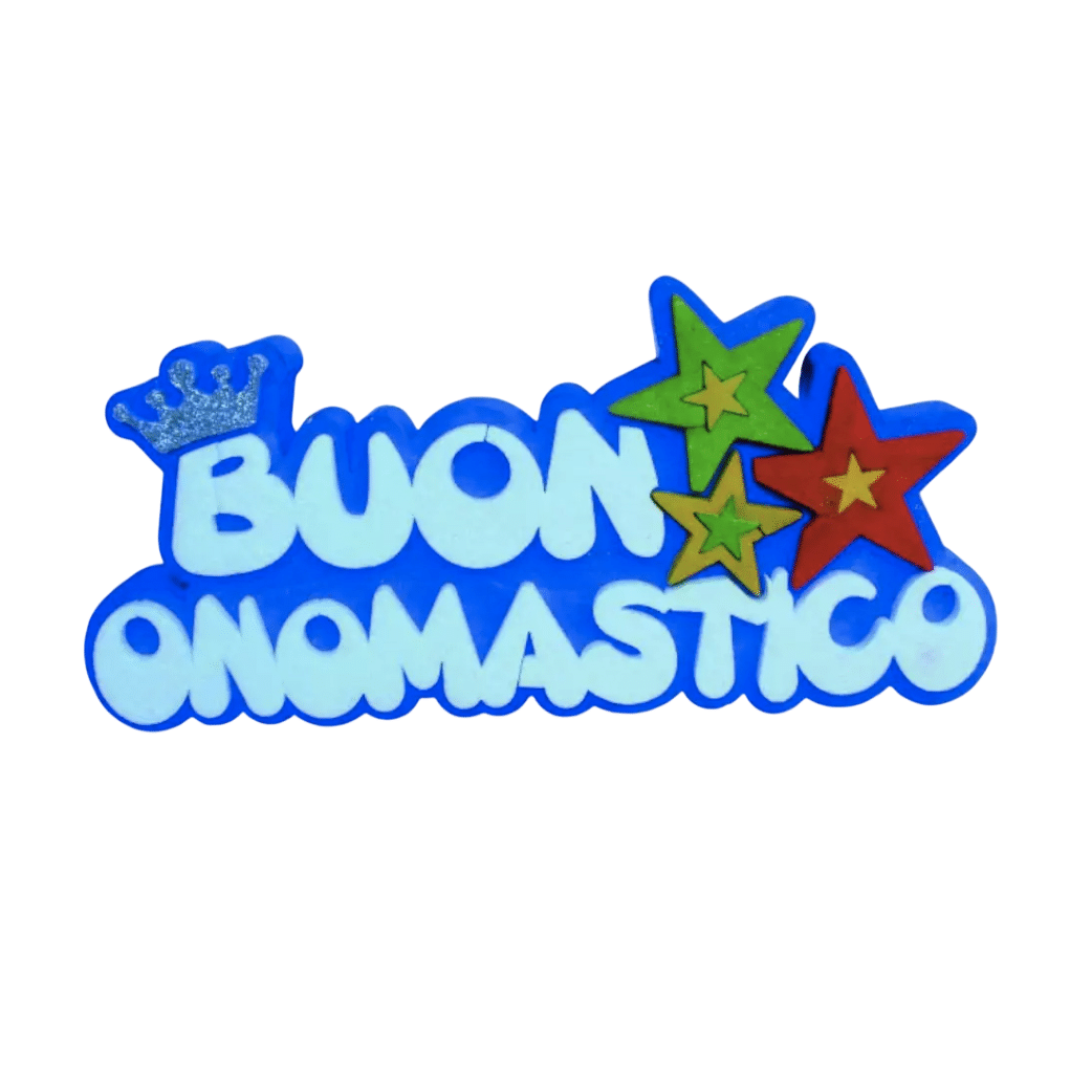 Scritta / Decorazione in Polistirolo " Buon Onomastico " | 40 x 24cm