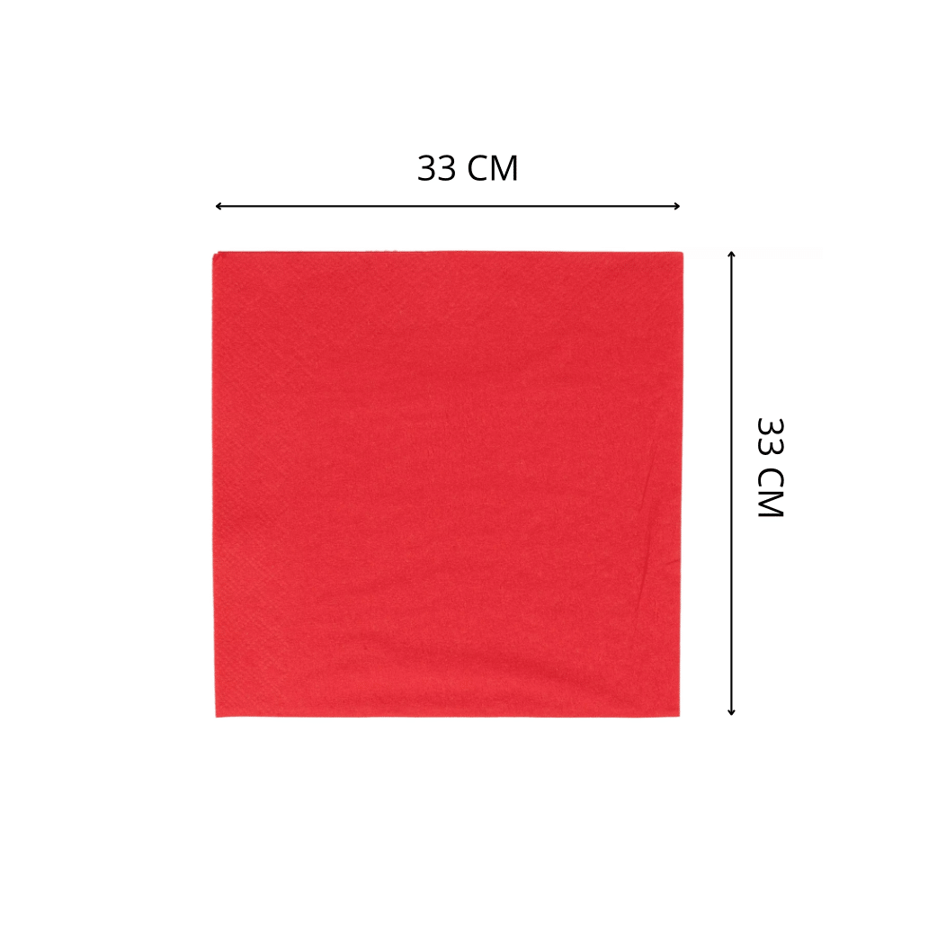 Tovaglioli 2 Veli colore Rosso | 33 x 33