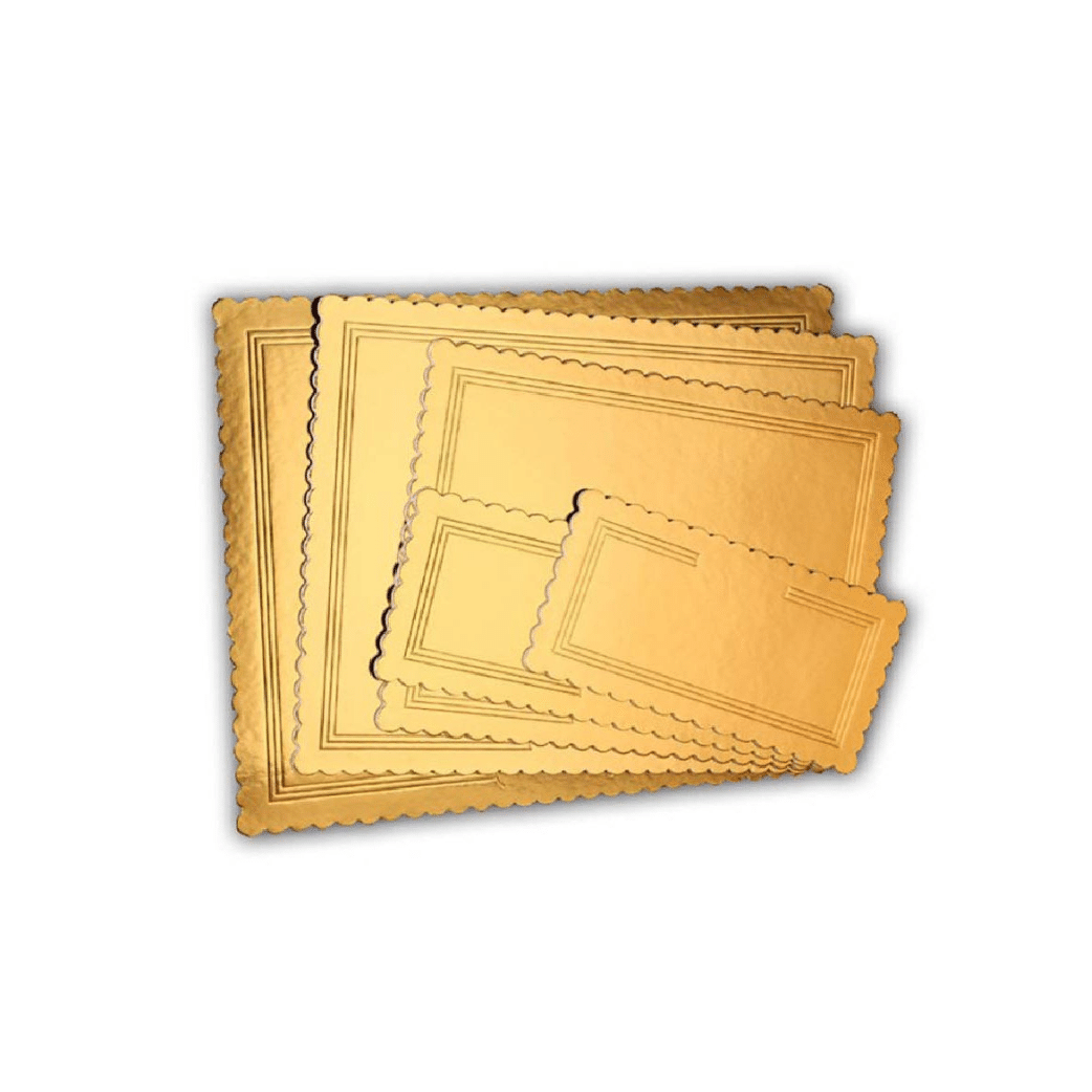 Vassoio Ala / Sottotorta in Cartone Rigido | Oro - 17 x 35 cm