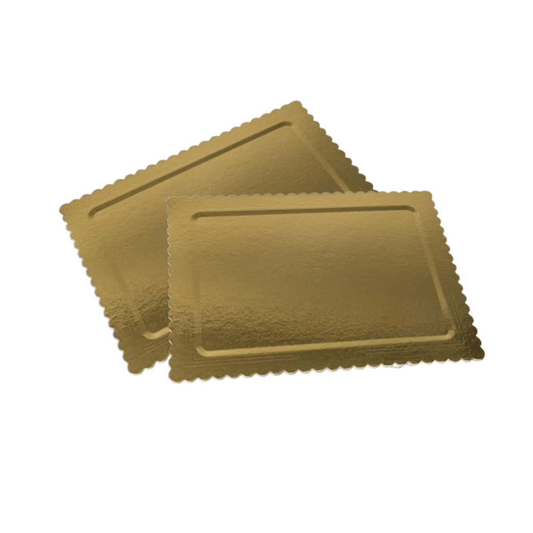 Vassoio Ala / Sottotorta in Cartone Rigido | Oro - 17 x 35 cm