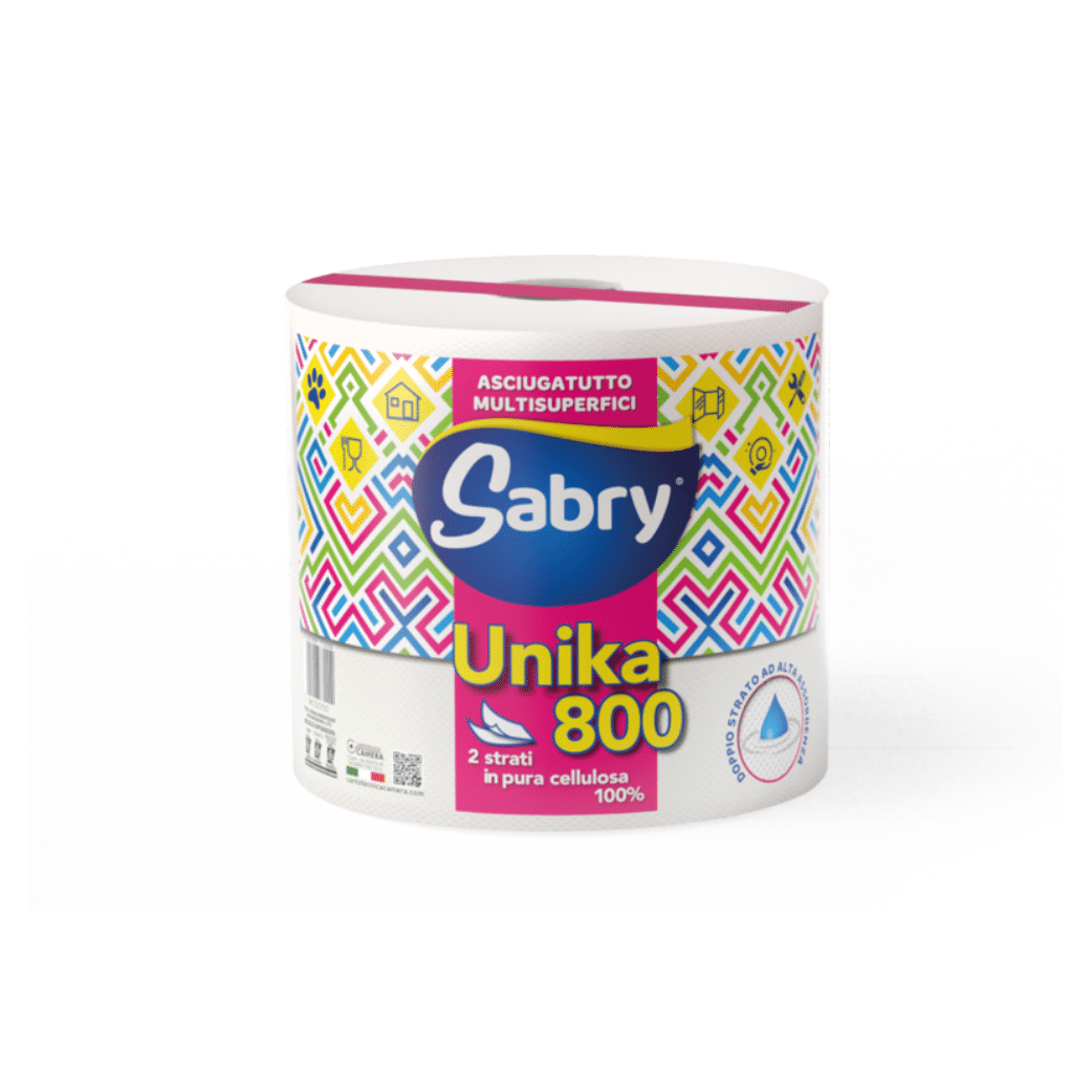 Coppia di Rotoloni Asciugatutto Multisuperfici 2 Veli in Pura Cellulosa | 1600 Strappi