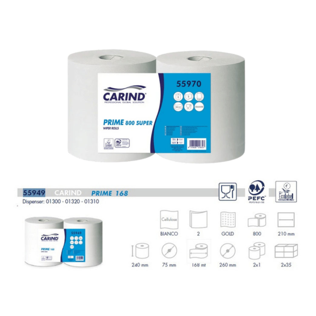 6 Rotoloni Assorbenti Asciuga Tutto - 2 Veli - 800 Strappi cad. in Pura Cellulosa