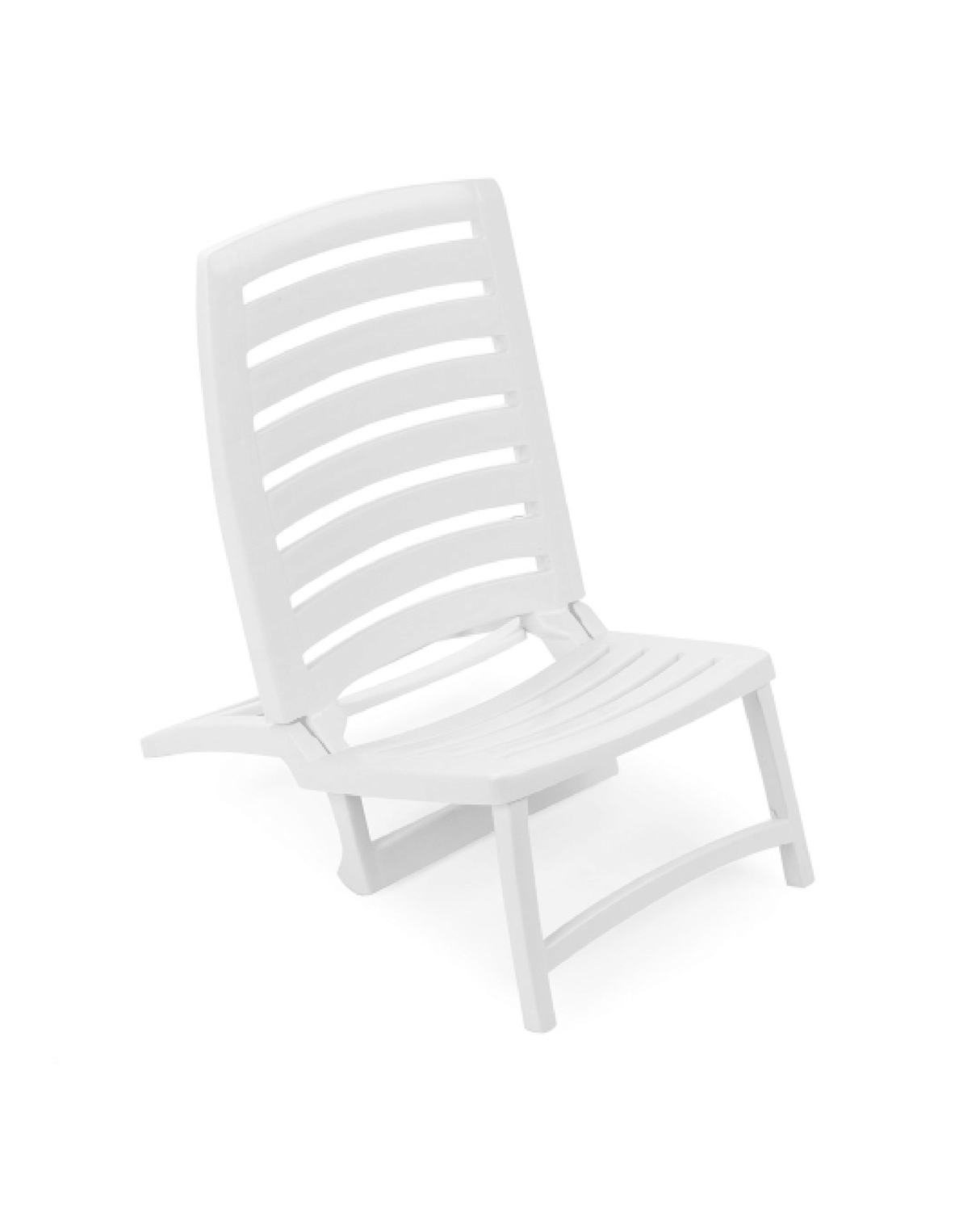 Sedia da Spiaggia / Sedia Mare / Piscina Pieghevole Bianco in Resina