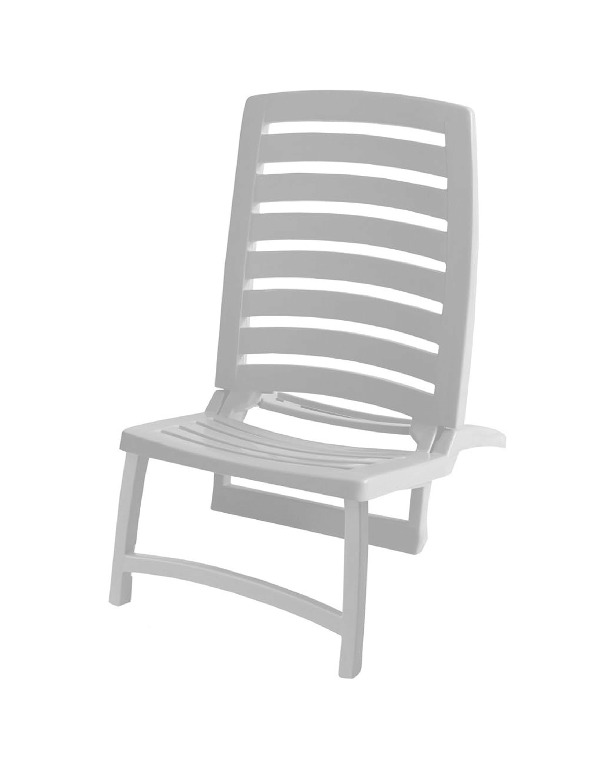 Sedia da Spiaggia / Sedia Mare / Piscina Pieghevole Bianco in Resina