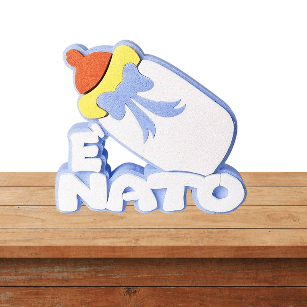 Scritta / Decorazione in Polistirolo " È Nato " | 25 x 22cm
