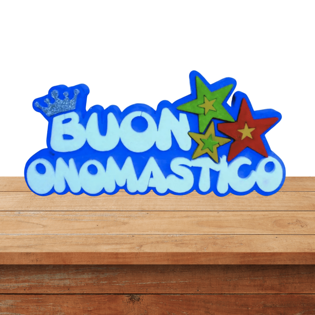 Scritta / Decorazione in Polistirolo " Buon Onomastico " | 40 x 24cm