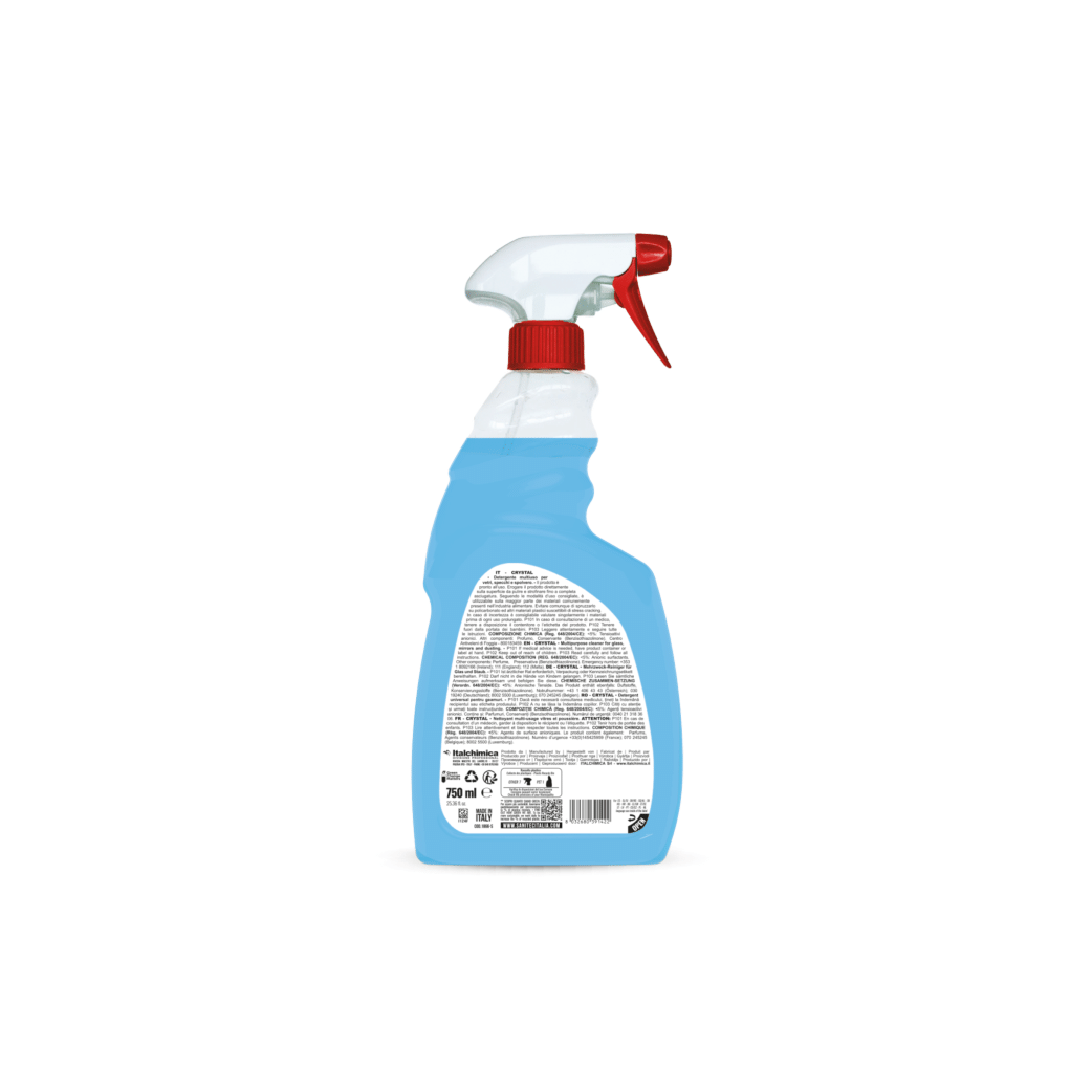 3 Flaconi per Vetri e Specchi da 750ml | Sanitec Crystal Vetri | 3 x 750ml