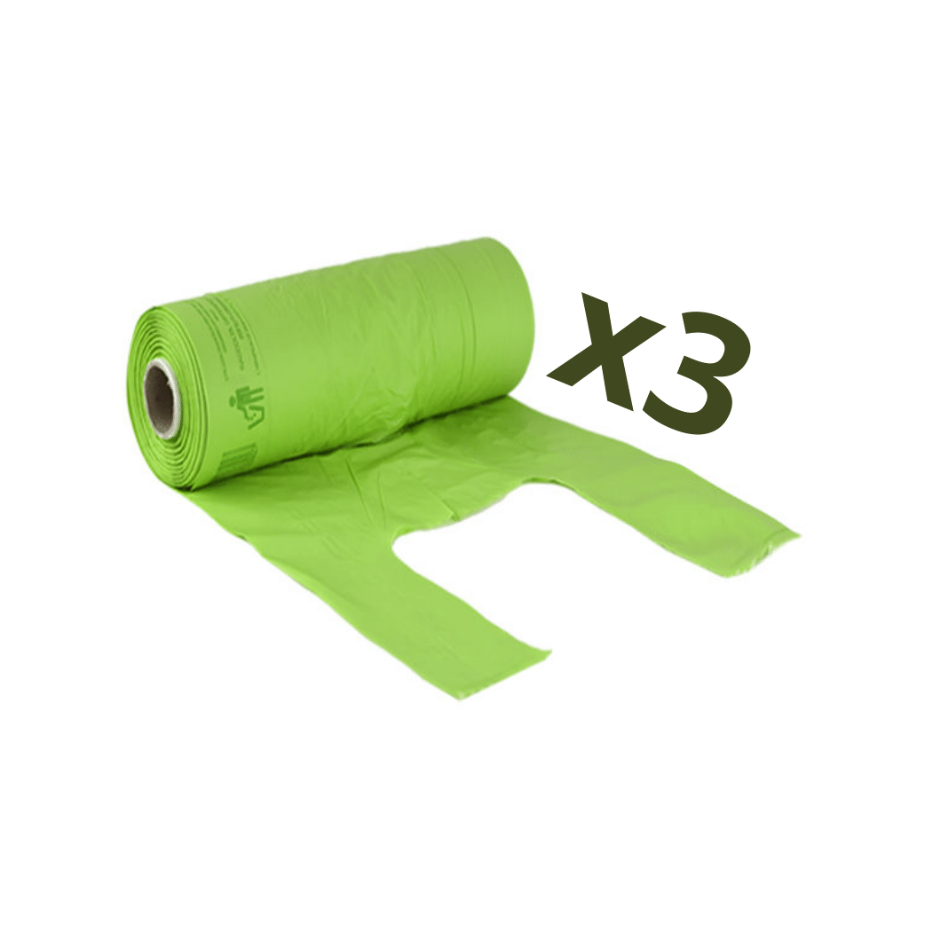 3 Rotoli Buste Bio Shoppers Verdino | MINI 22 X 50