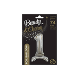 Palloncino in Foil " N.1 " con Base d'appoggio | 74CM