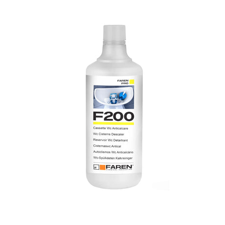 2 Flaconi Acido Anticalcare Cassette WC da 1 Litro | Faren F200 | 2 x 1LT