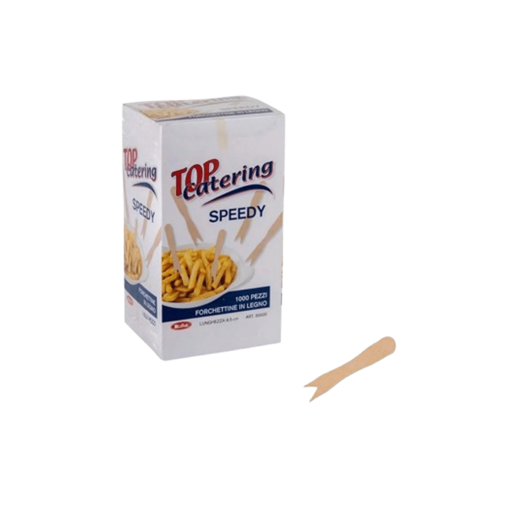 Forchettine in Legno 2 punte " 1000 Pezzi " | Leone - 9CM