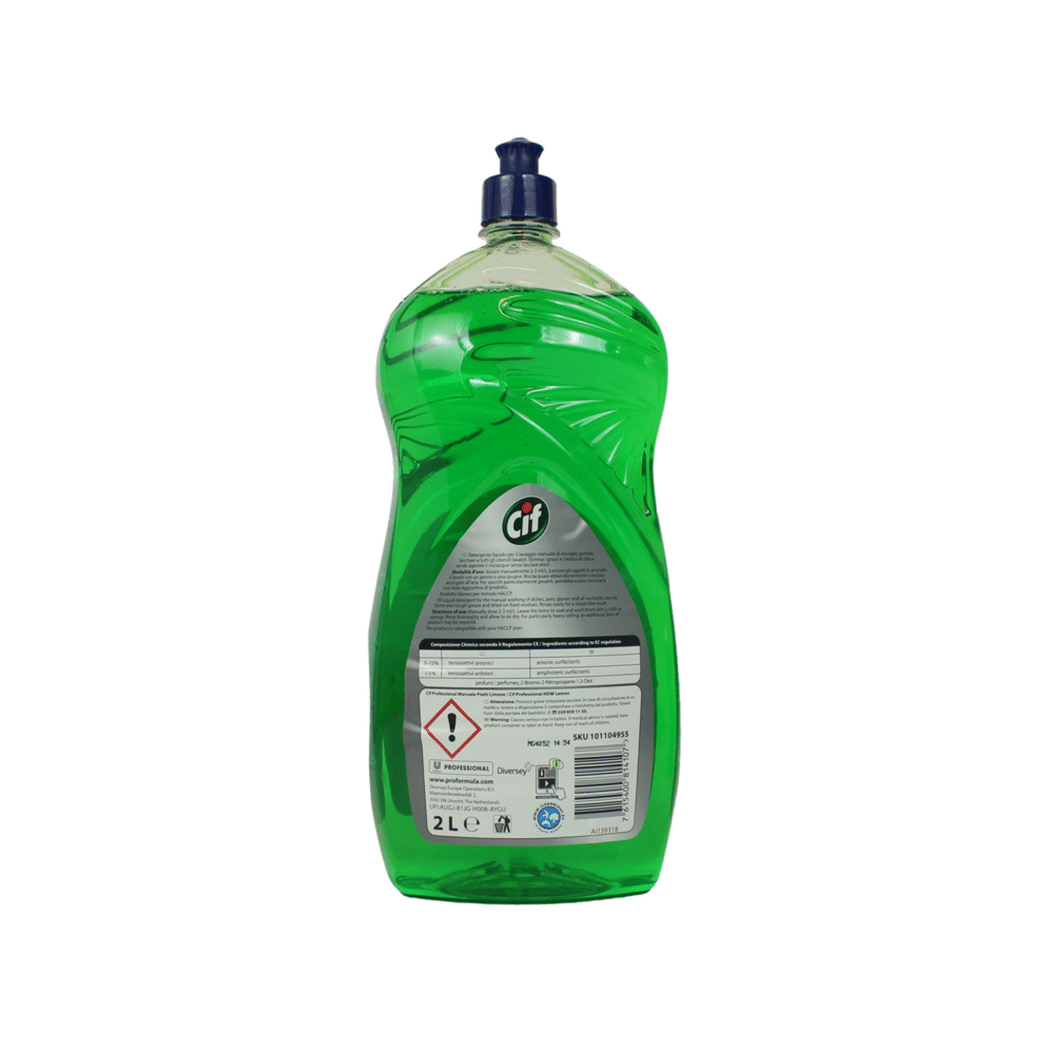 3 Flaconi Cif Gel Professional da 2 Litri – Detersivo Liquido Professionale per Piatti al Limone
