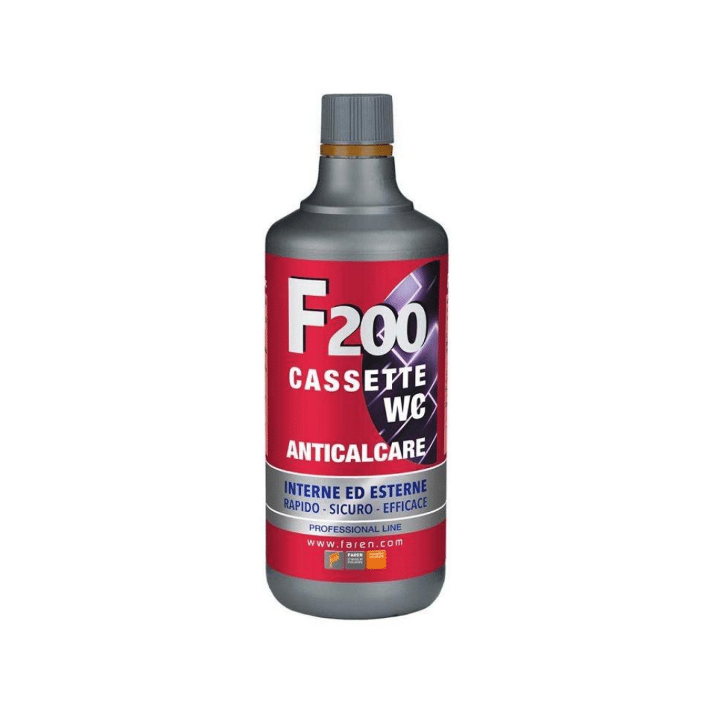 2 Flaconi Acido Anticalcare Cassette WC da 1 Litro | Faren F200 | 2 x 1LT