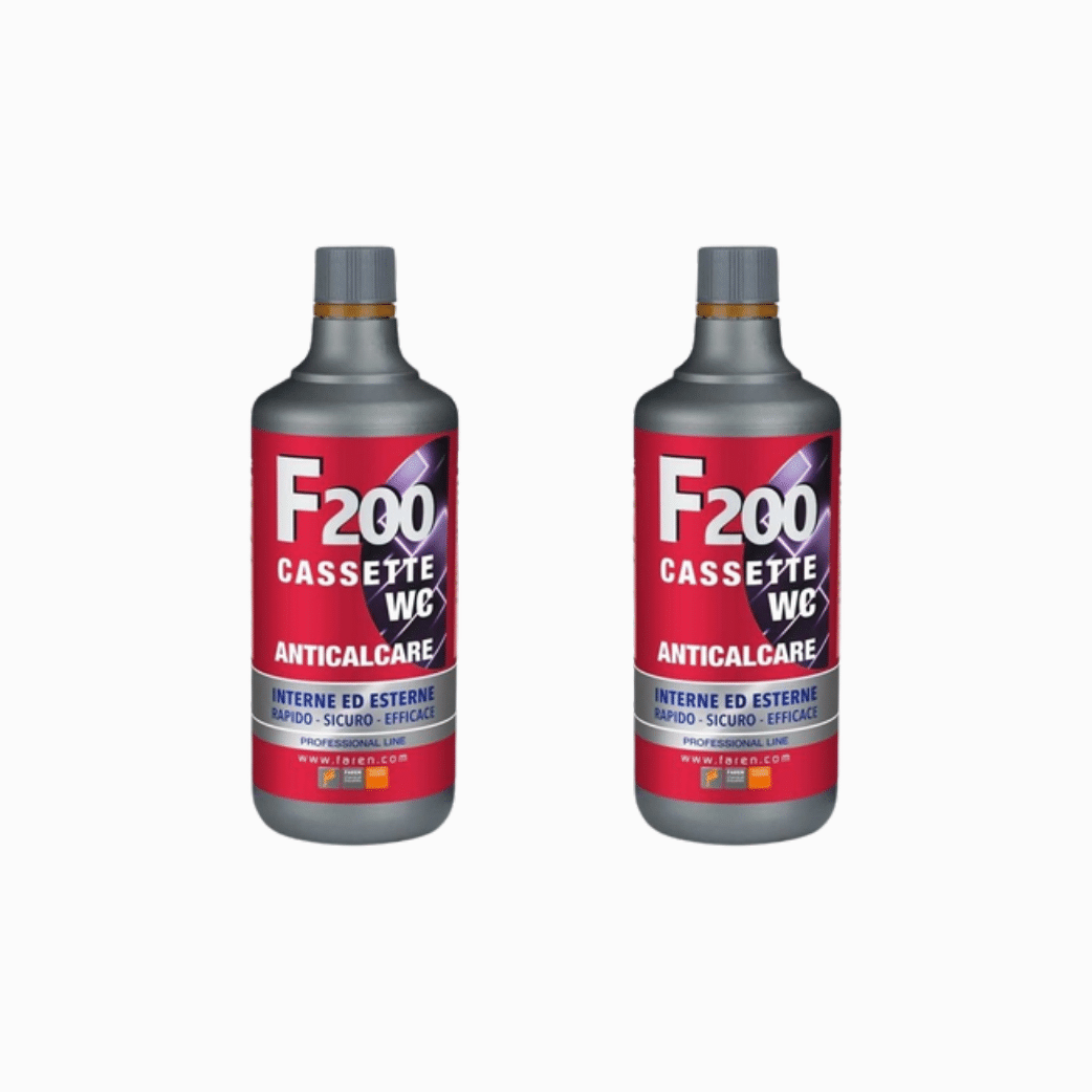 2 Flaconi Acido Anticalcare Cassette WC da 1 Litro | Faren F200 | 2 x 1LT
