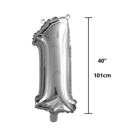 Palloncino Mylar " N.1 " Argento | 40" - 101CM