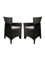 Set Giardino Forest Linea Rattan – 2 Poltrone con Cuscini + Tavolino