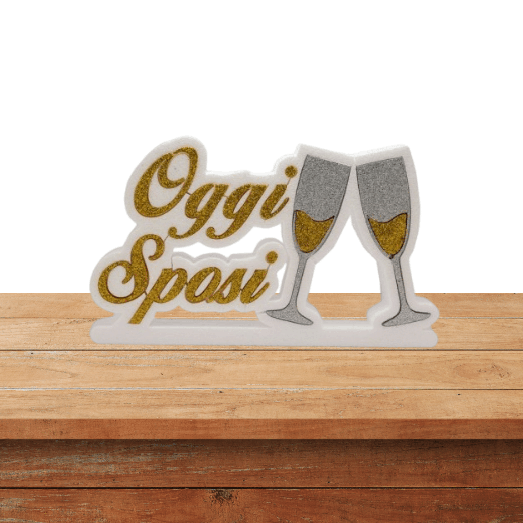 Scritta / Decorazione in Polistirolo " Oggi Sposi " | 34 x 22cm